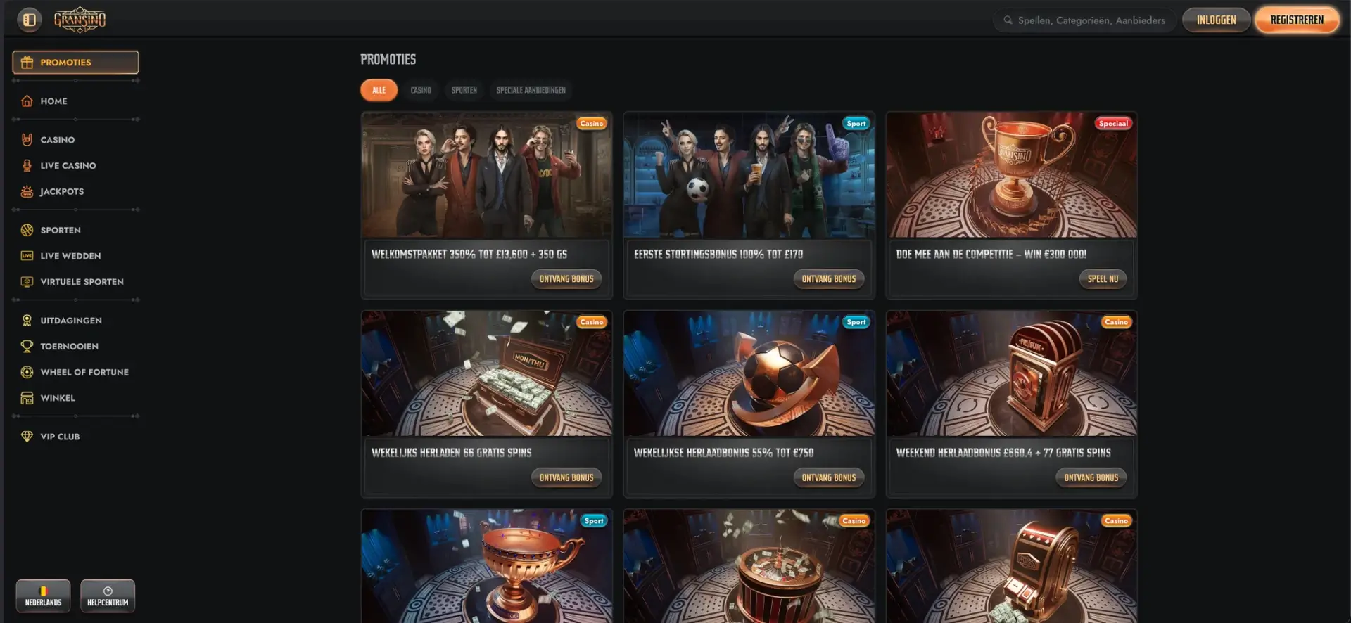 Promotions du casino Gransino